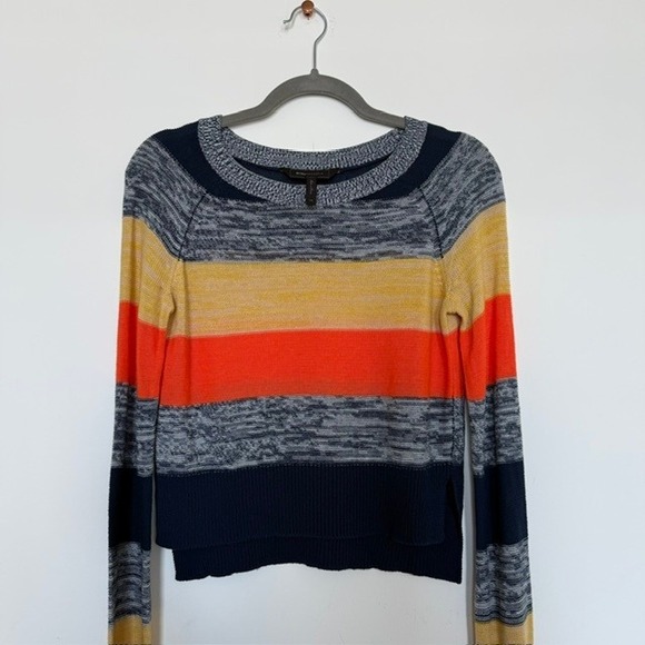 BCBGMaxAzria Sweaters - BCBG Max Azria Y2K Style Cropped Striped Sweater XS | Cotton Blend Knit Top
